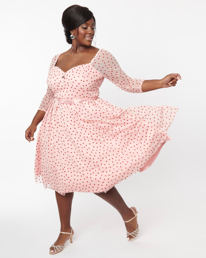 White dress with red hearts cheap